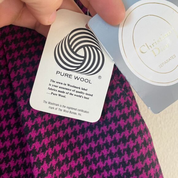 80s Vintage Christian Dior New with Tags Designer Wool Pants Purple - Picture 6 of 8